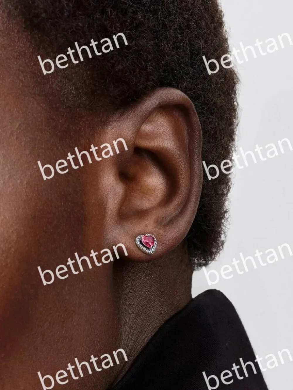Elevated Red Heart Stud Earrings